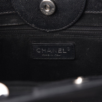 Chanel Caviar Small Studded Deauville Tote Black 6 of 15