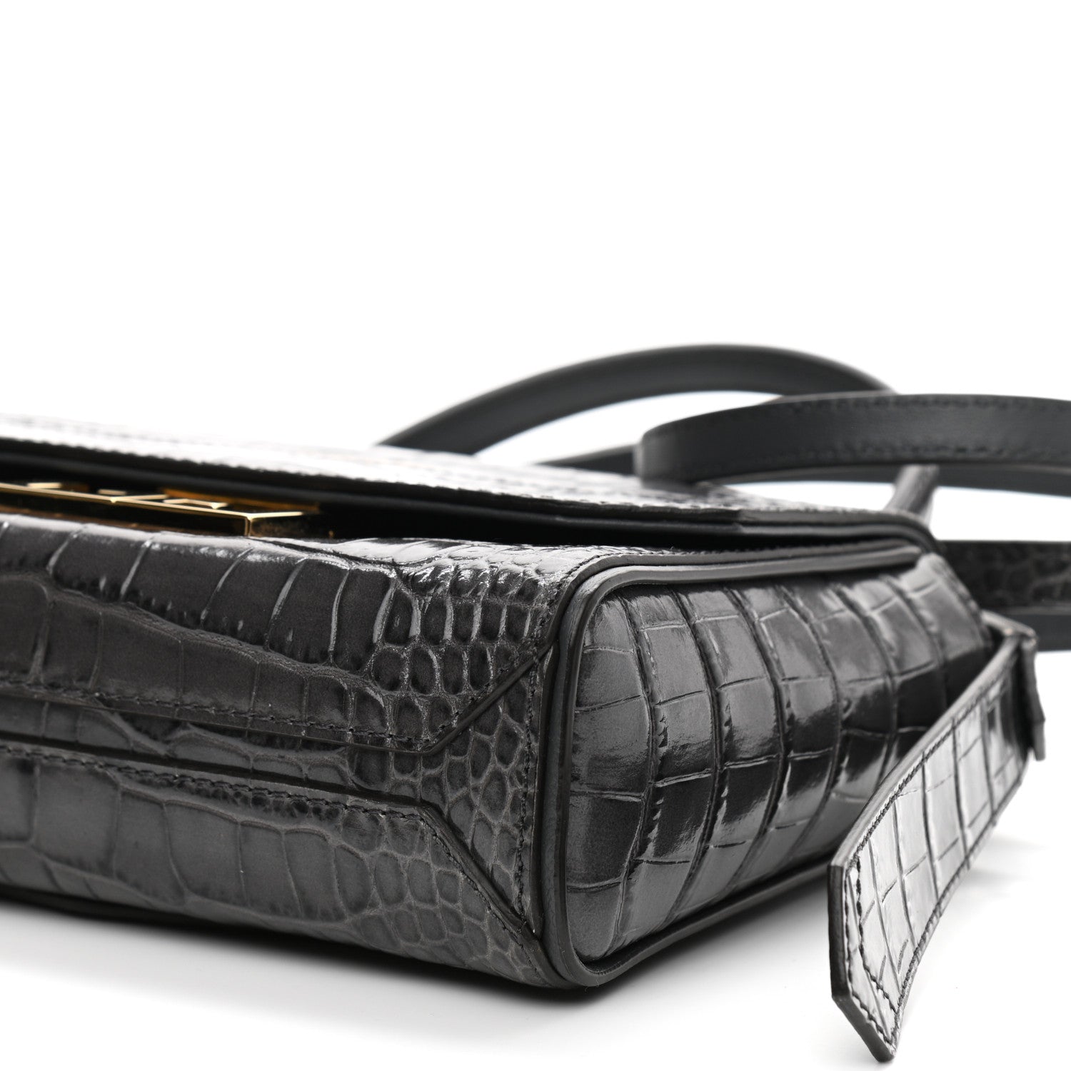 Givenchy Calfskin Crocodile Embossed Eden Mini Top Handle Storm Grey 10 of 10