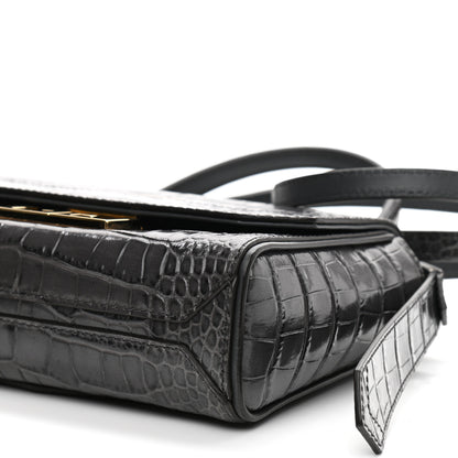 Givenchy Calfskin Crocodile Embossed Eden Mini Top Handle Storm Grey 10 of 10