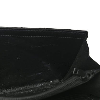 Saint Laurent Grain De Poudre Matelasse Chevron Monogram Chain Wallet Black 12 of 17