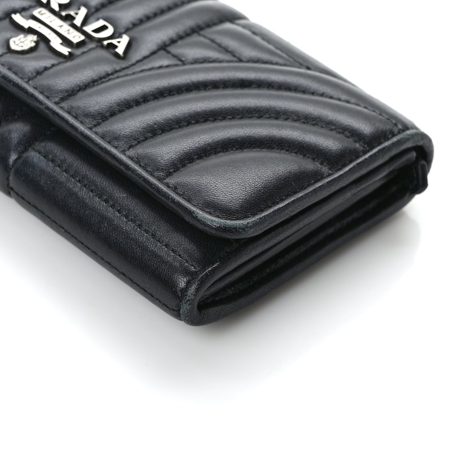 Soft Calfskin Diagramme Continental Wallet Black