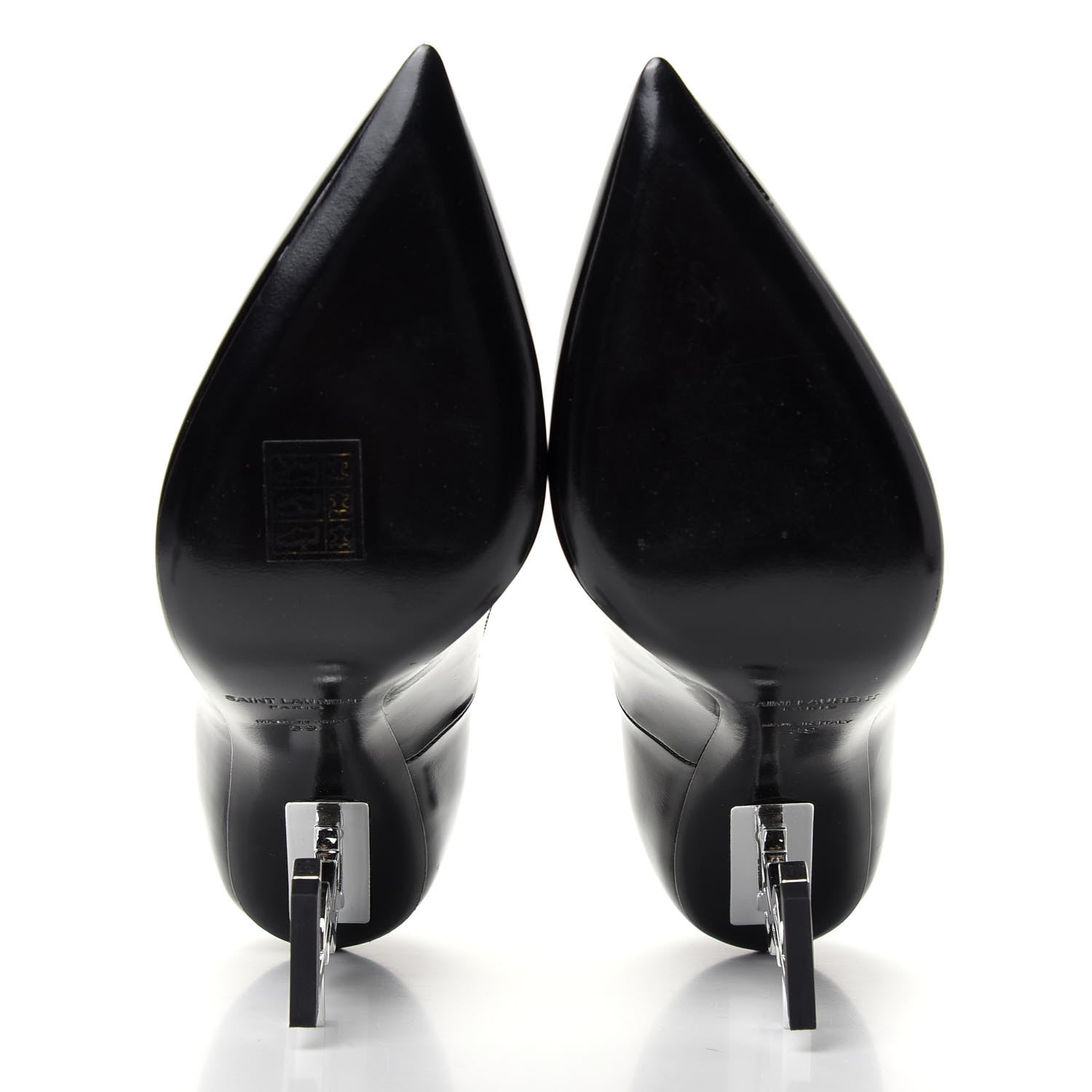 Saint Laurent Patent Opyum 110 Pumps 39 Black Silver 6 of 11
