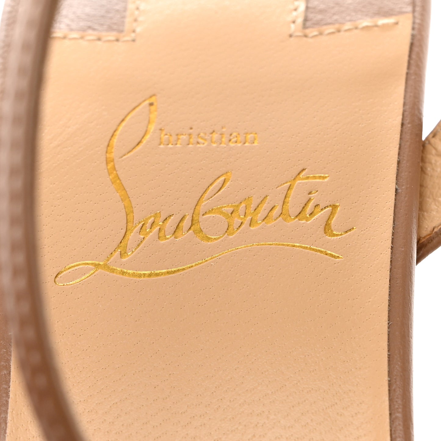 Nappa Loubi Queen 100 Strap Sandals 36.5 Nude
