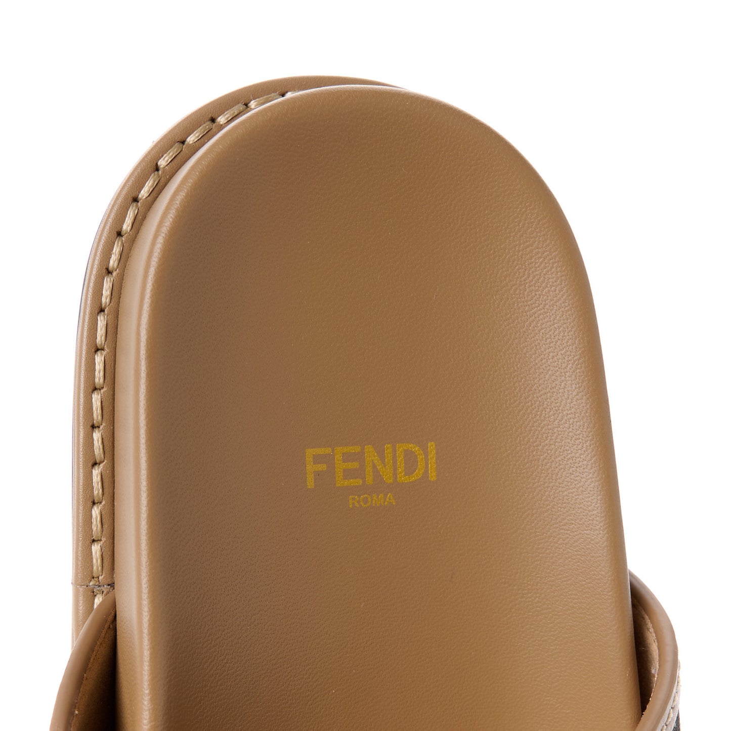 Fabric Jacquard Nappa FF Womens Fendi Feel Buckled Slide Sandals 35.5 Tobacco Black Miele Scuro 39