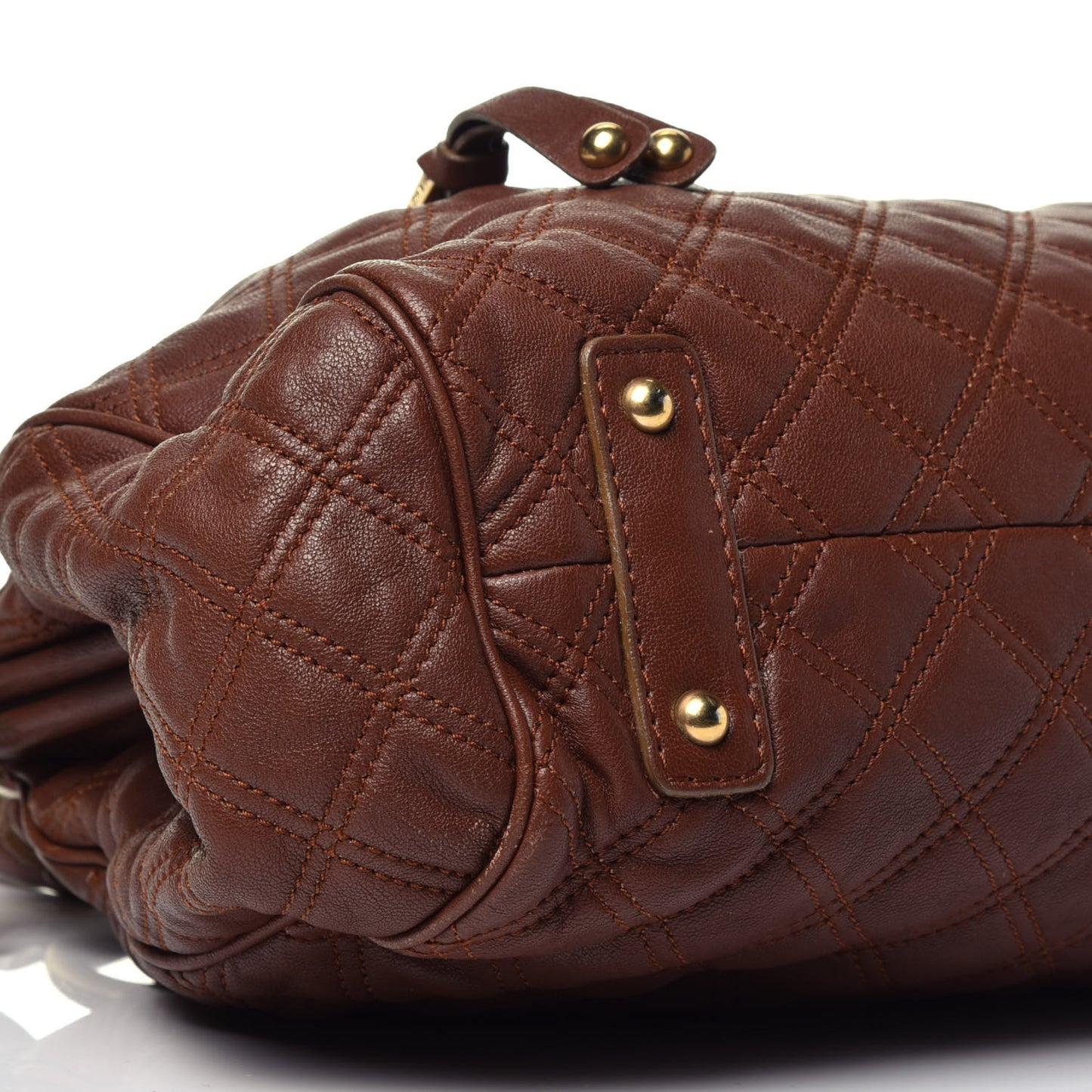 Calfskin Quilted Stam Brown