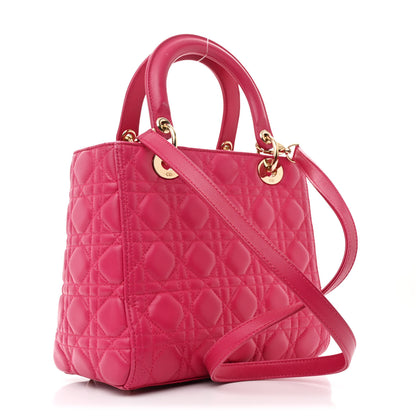 Christian Dior Lambskin Cannage Medium Lady Dior Fuchsia 3 of 11