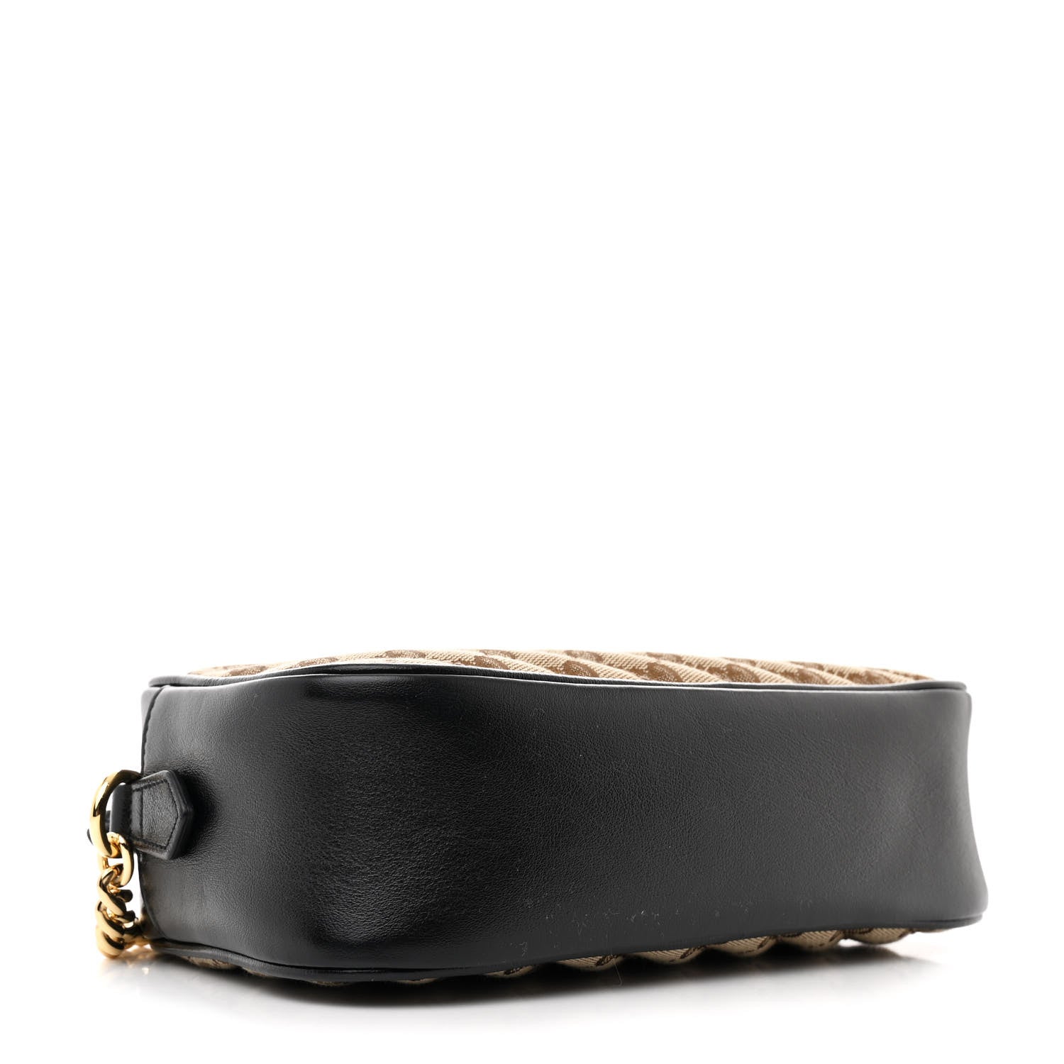 Gucci Monogram Matelasse Diagonal Small GG Marmont Chain Shoulder Bag Beige Black 4 of 10