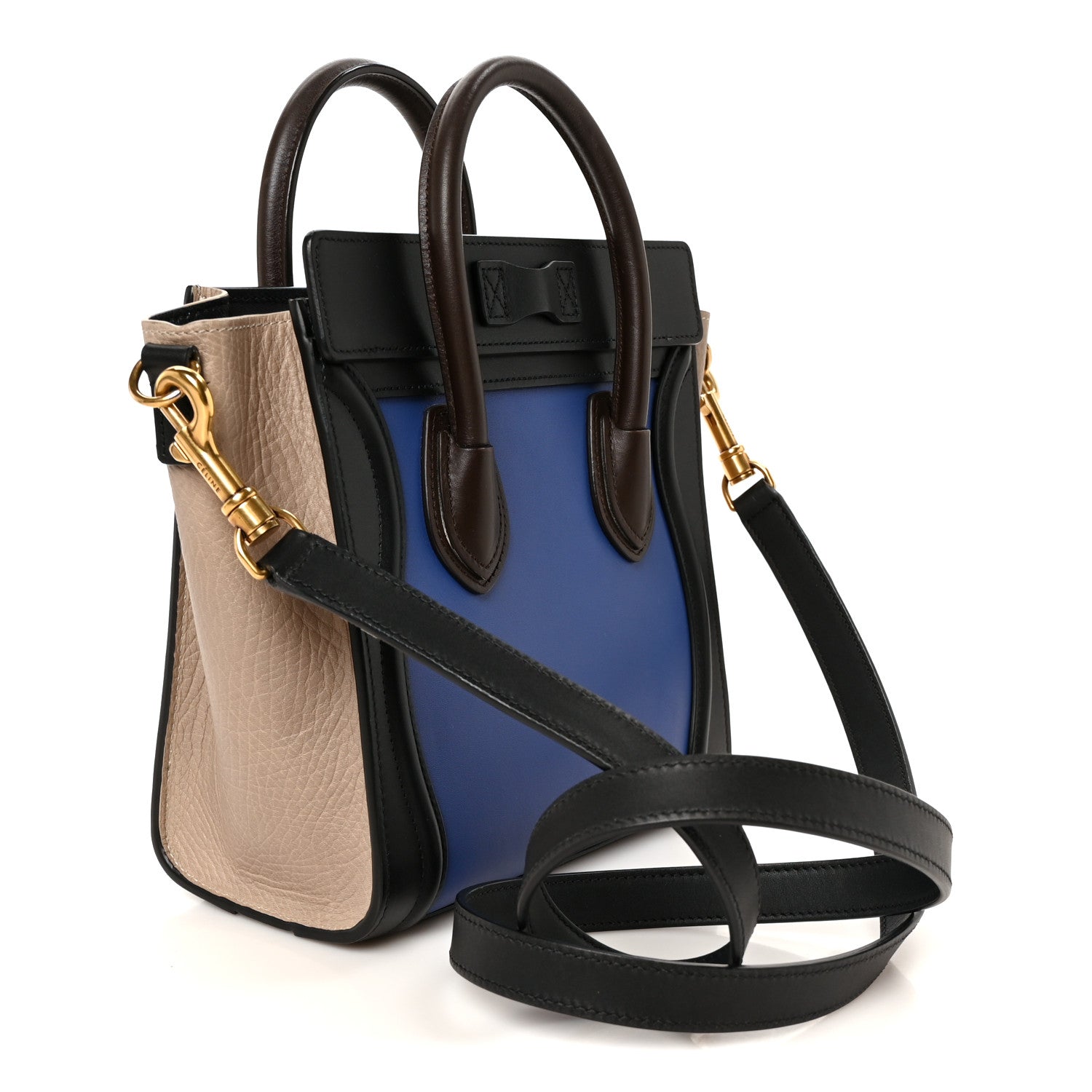 Celine Smooth Calfskin Bullhide Nano Tri-Color Luggage Indigo 3 of 10