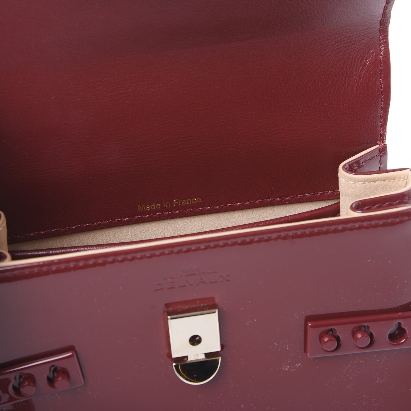 Patent Calfskin Micro Tempete Satchel Red