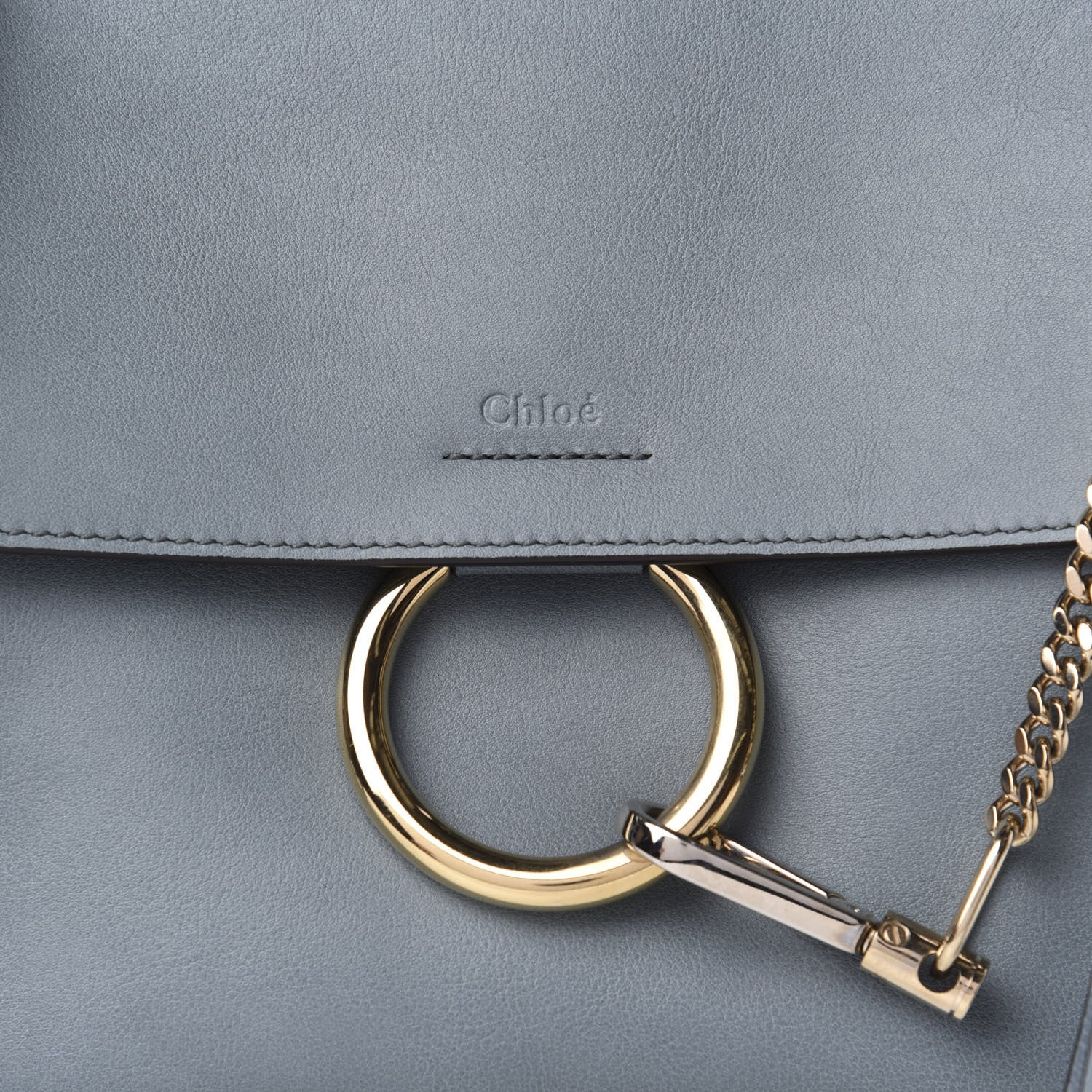 Chloe Calfskin Small Faye Day Shoulder Bag Cloudy Blue 10 of 10