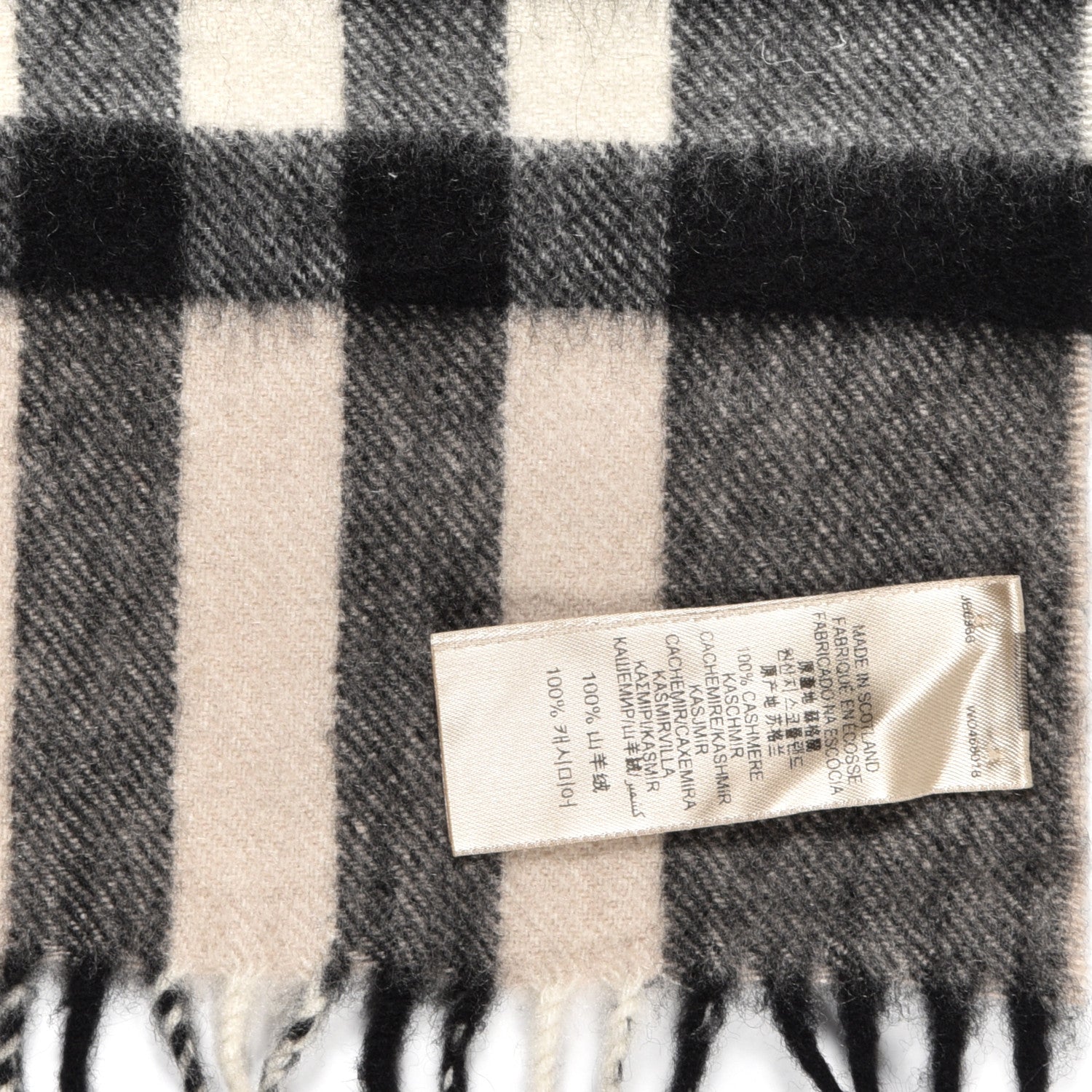 Burberry Cashmere Giant Check Fringe Scarf Brown Multicolor 5 of 5