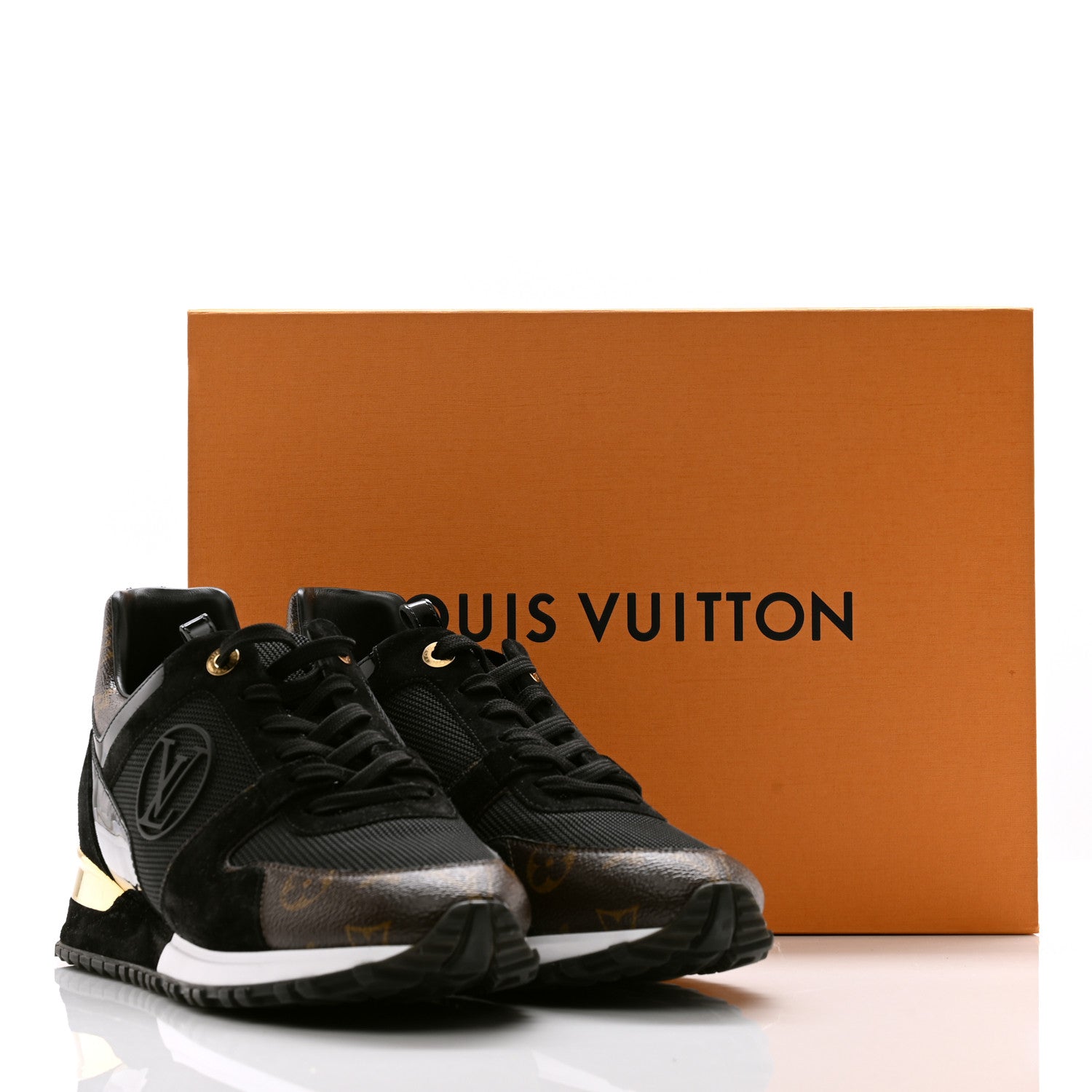 Louis Vuitton Suede Monogram Run Away Sneakers 41 Black 9 of 9
