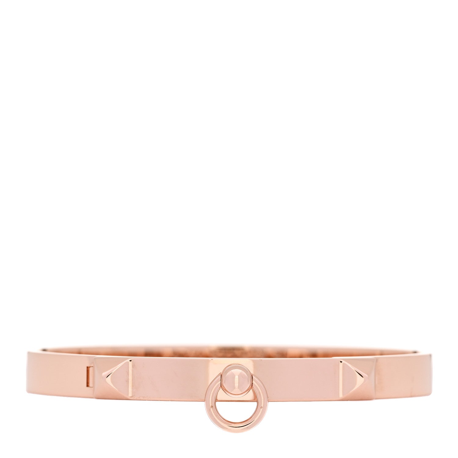 Hermes 18K Rose Gold PM Collier De Chien Bracelet SH 1 of 3