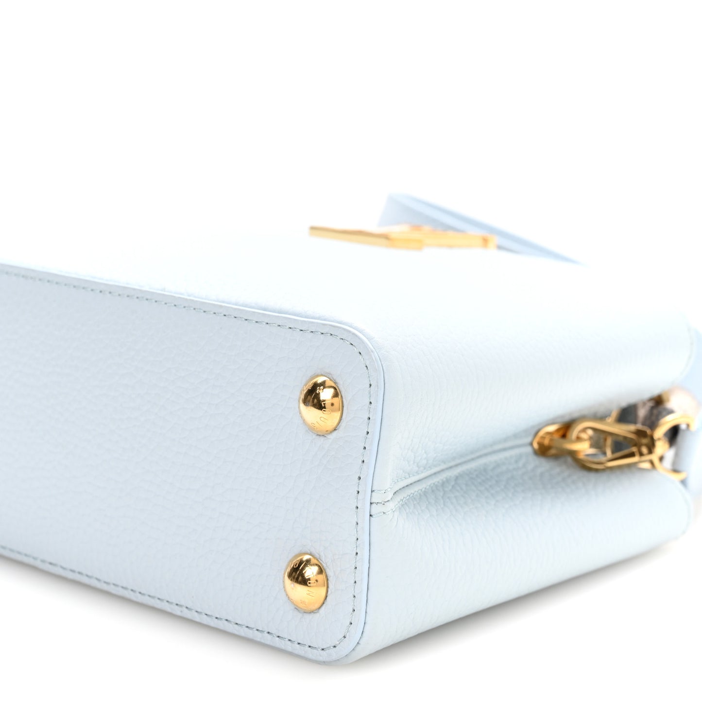 Taurillon Snakeskin Capucines BB Olympe Blue