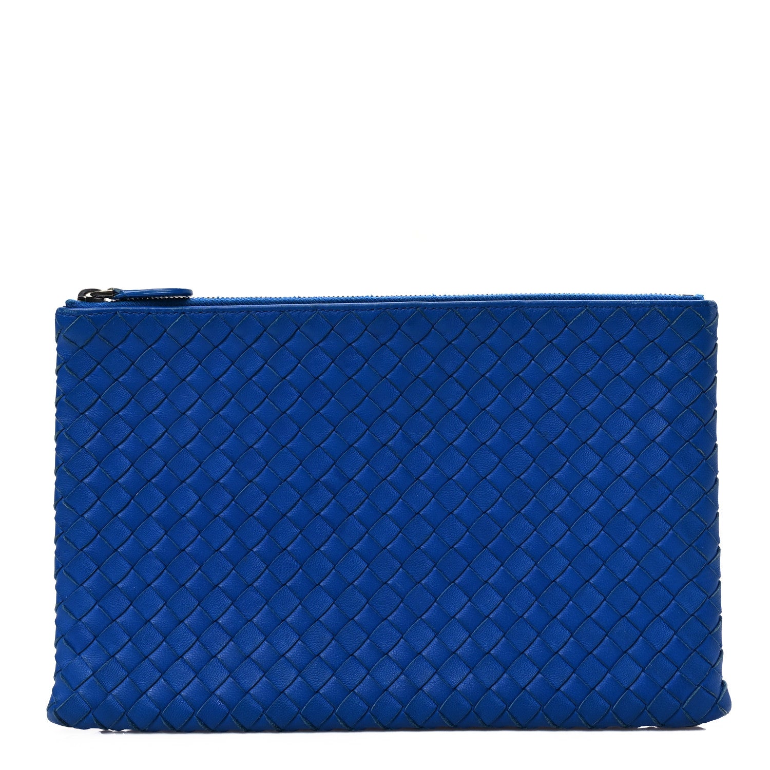 Bottega Veneta Nappa Intrecciato Medium Zip Pouch Signal Blue 1 of 7