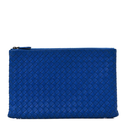 Bottega Veneta Nappa Intrecciato Medium Zip Pouch Signal Blue 1 of 7