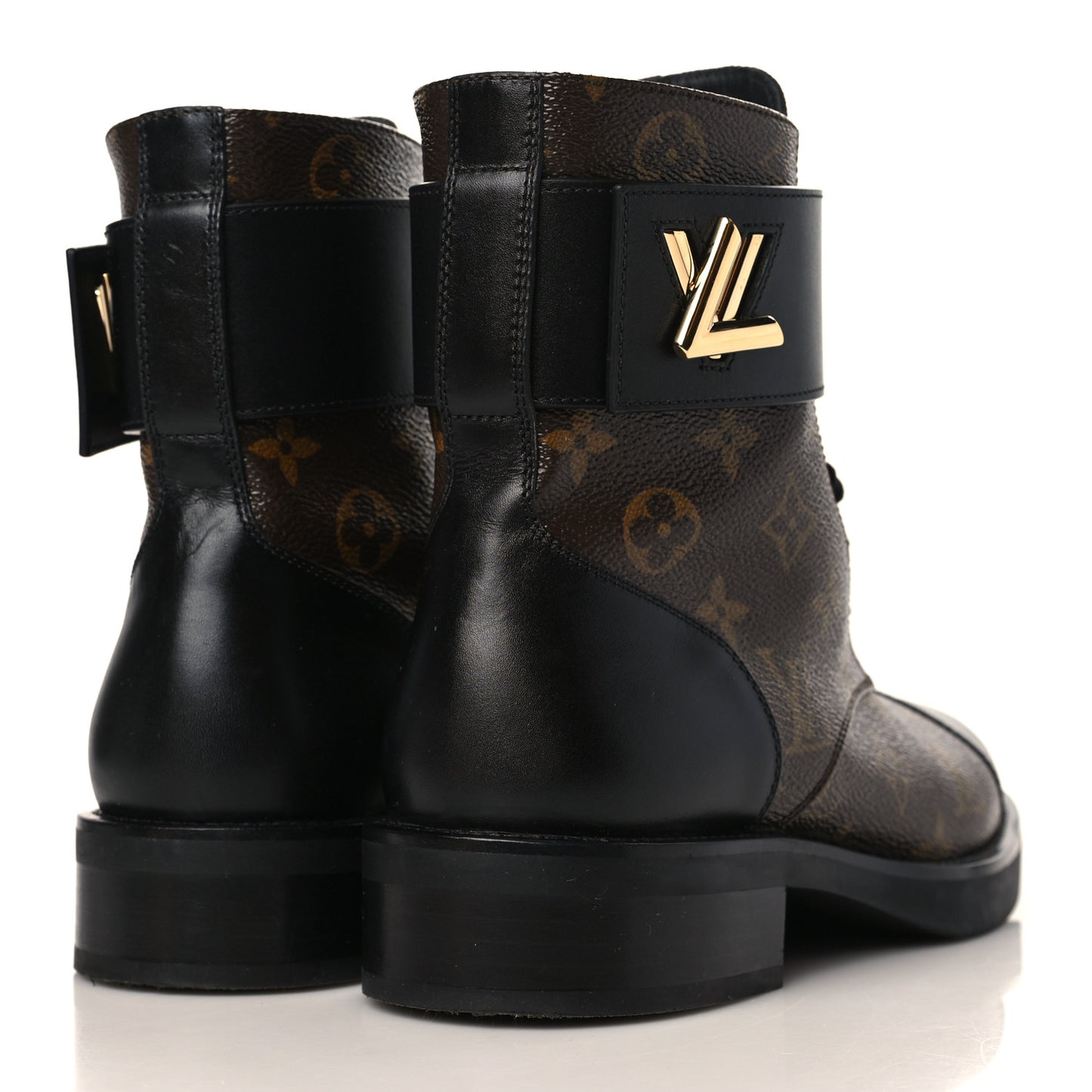 Calfskin Monogram Wonderland Flat Ranger Boots 39 Black