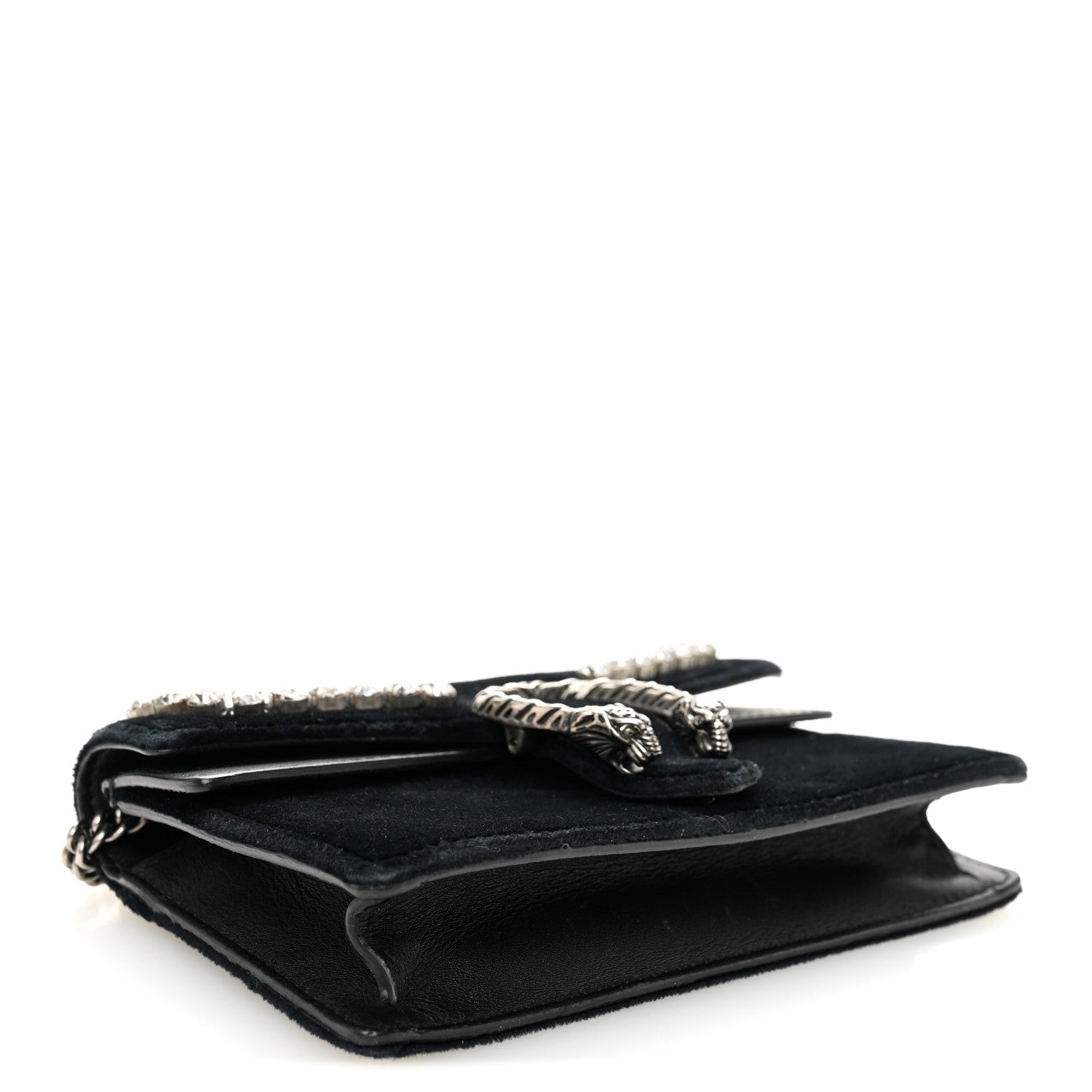Gucci Velvet Crystal Super Mini Dionysus Shoulder Bag Black 4 of 9
