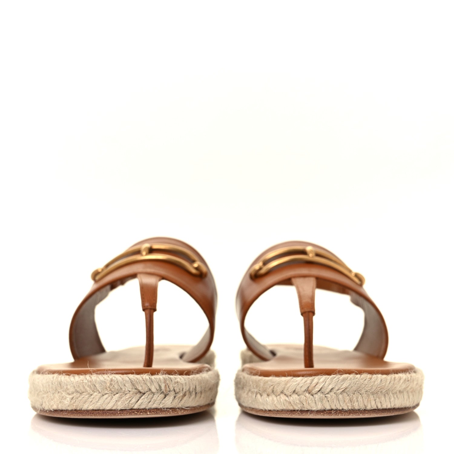 Hermes Goatskin Eloise Espadrille Sandals 38 Beige Doré 2 of 9