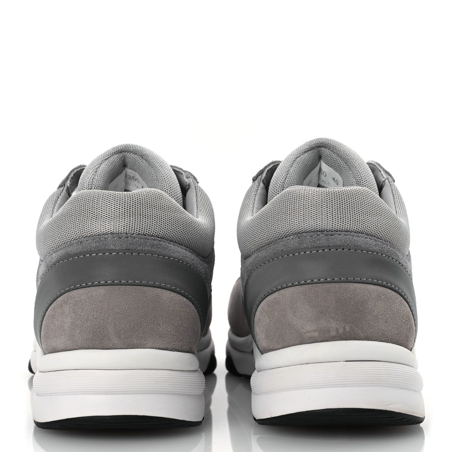 Chanel Fabric Suede Calfskin CC Sneakers 40 Dark Grey Grey 6 of 11