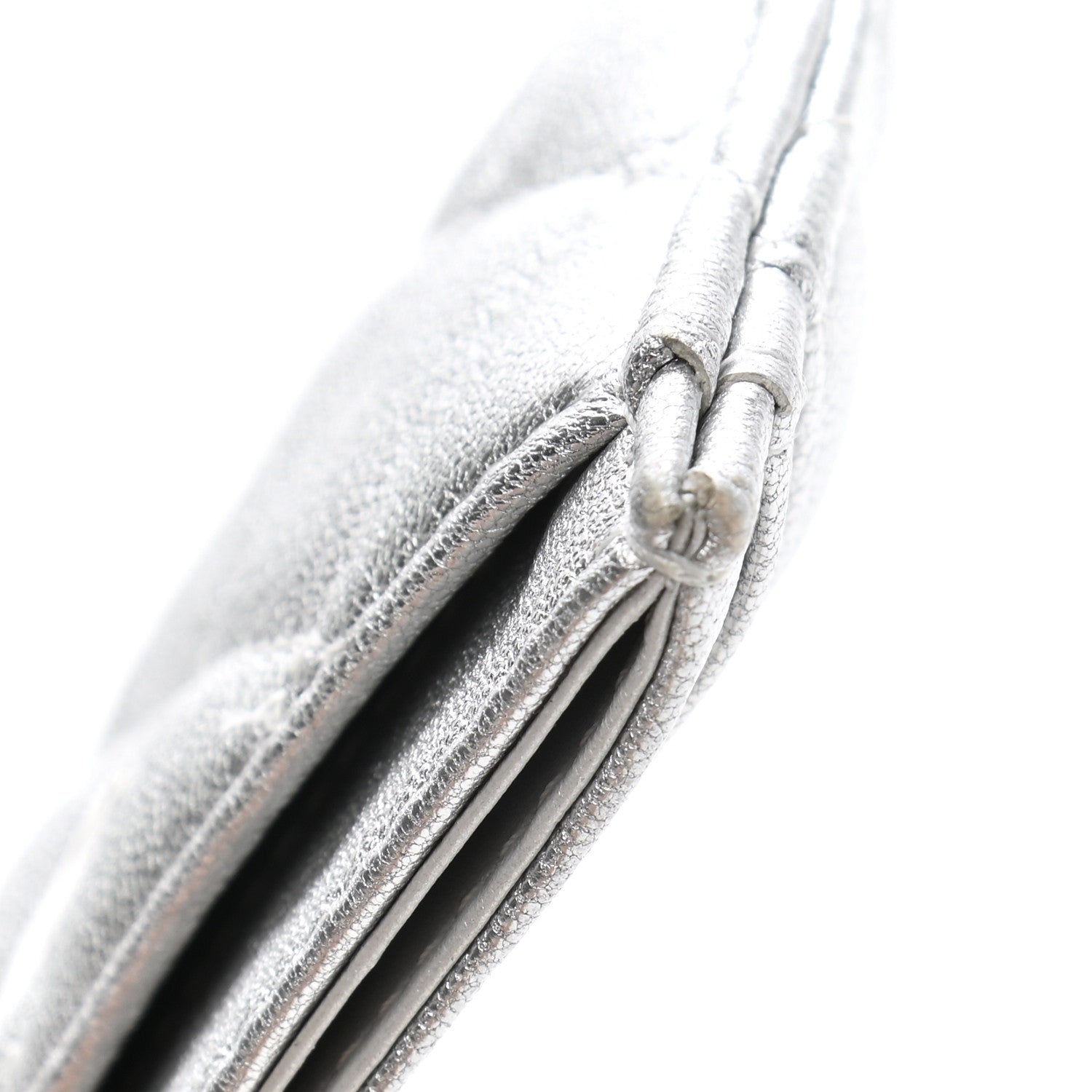 Chanel Metallic Lambskin Quilted Card Holder Silver 12 of 12