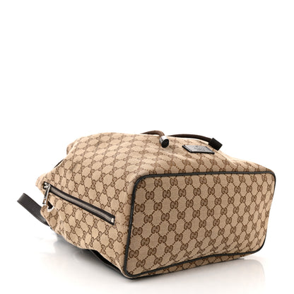 Gucci Monogram Dollar Calfskin O Drawstring Backpack Beige Ebony Testa di Moro Dark Chocolate 4 of 13