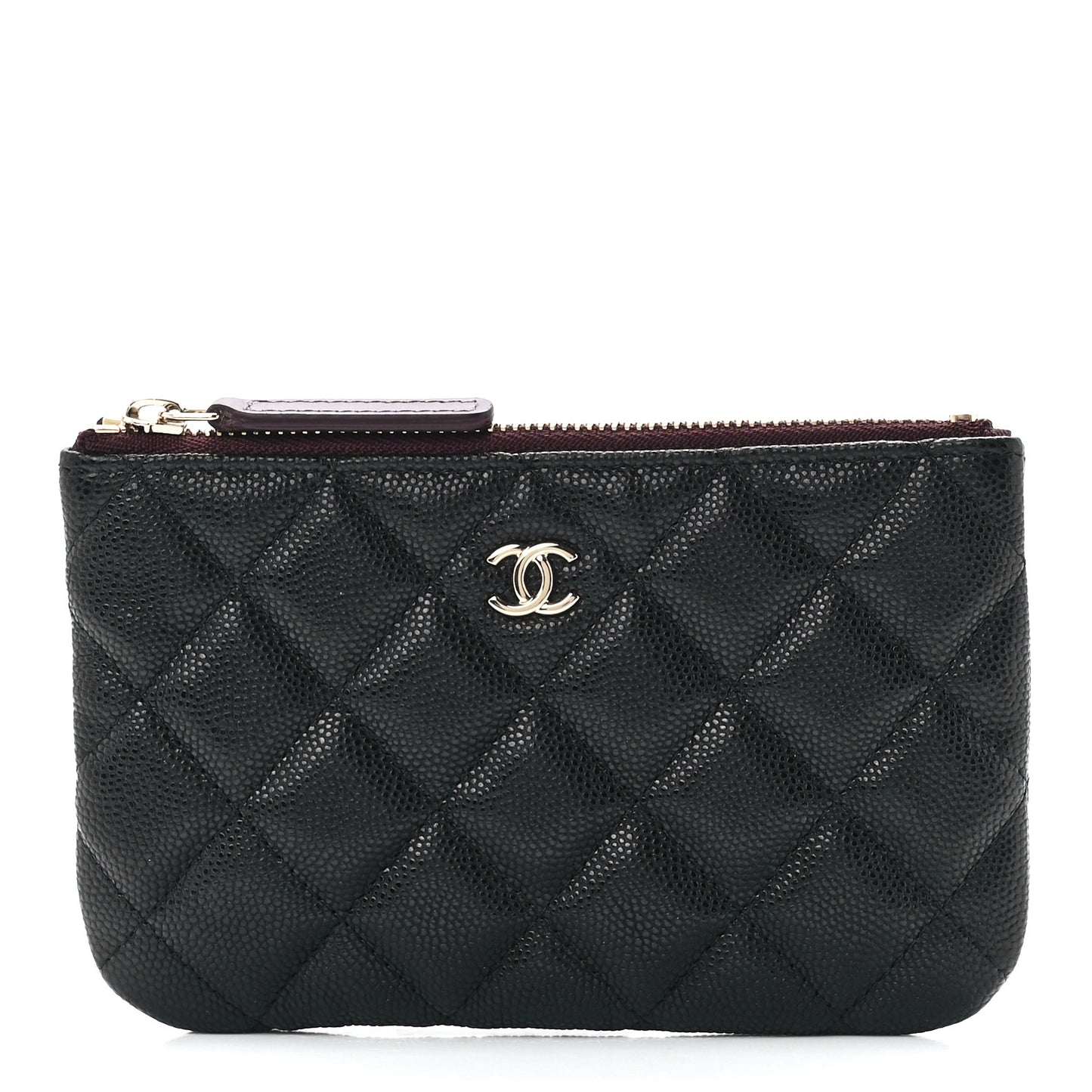 Caviar Quilted Small Cosmetic Case Black