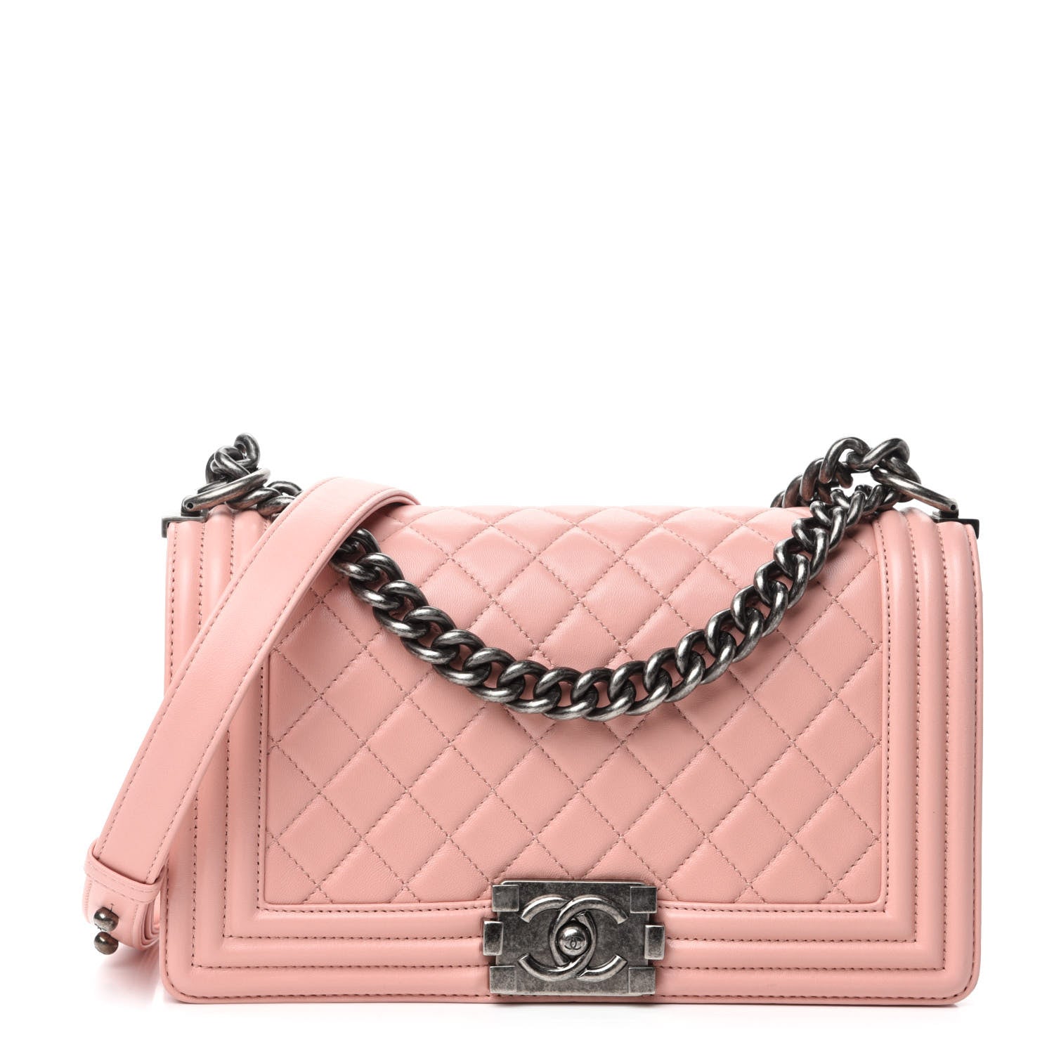 Chanel Lambskin Quilted Medium Boy Flap Light Pink 1 of 11