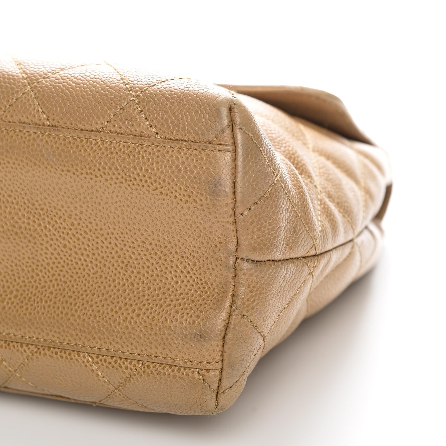 Caviar Quilted Jumbo Kelly Flap Beige