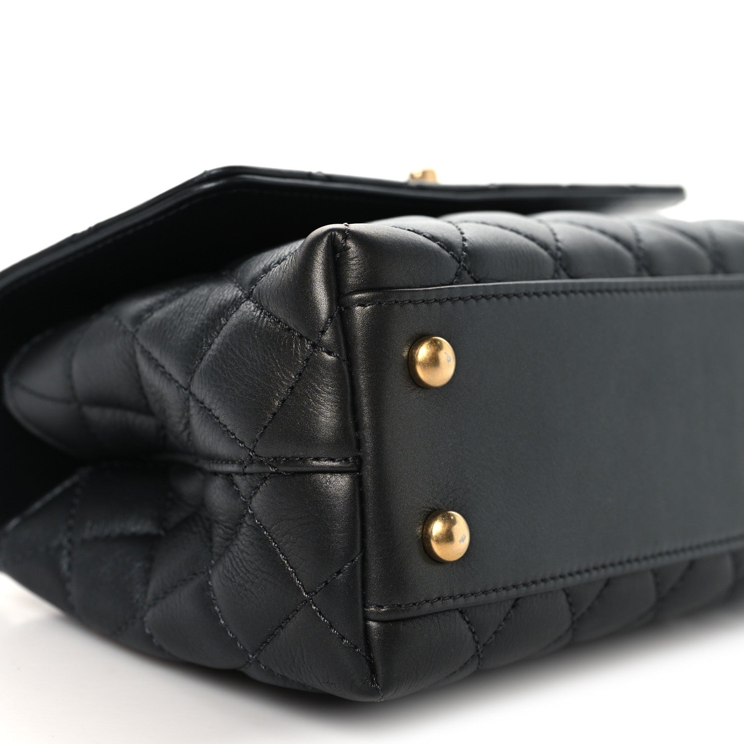Chanel Calfskin Strass Quilted Mini Coco Handle Flap Dark Silver 9 of 10