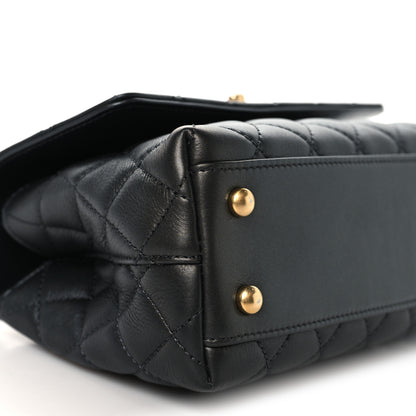 Chanel Calfskin Strass Quilted Mini Coco Handle Flap Dark Silver 9 of 10