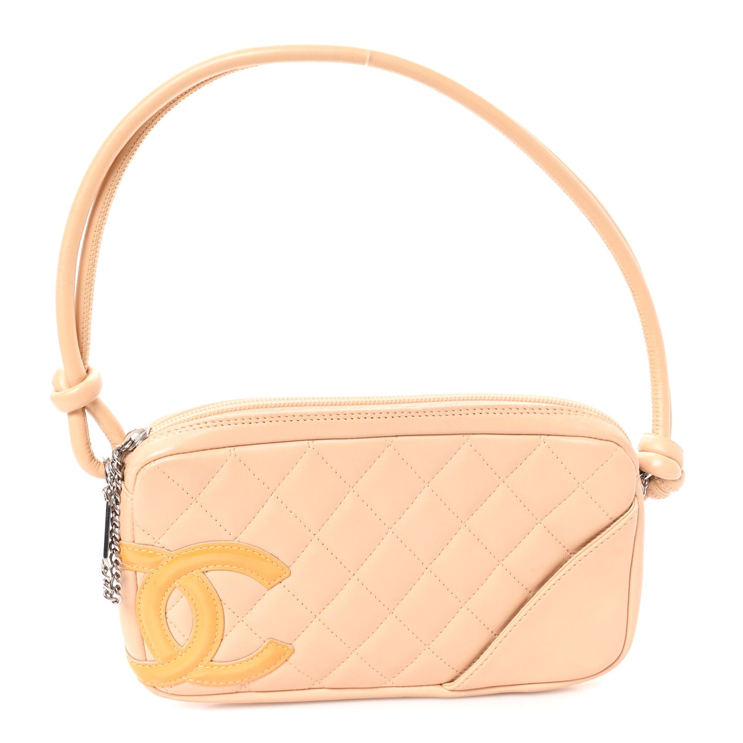Calfskin Quilted Cambon Pochette Beige