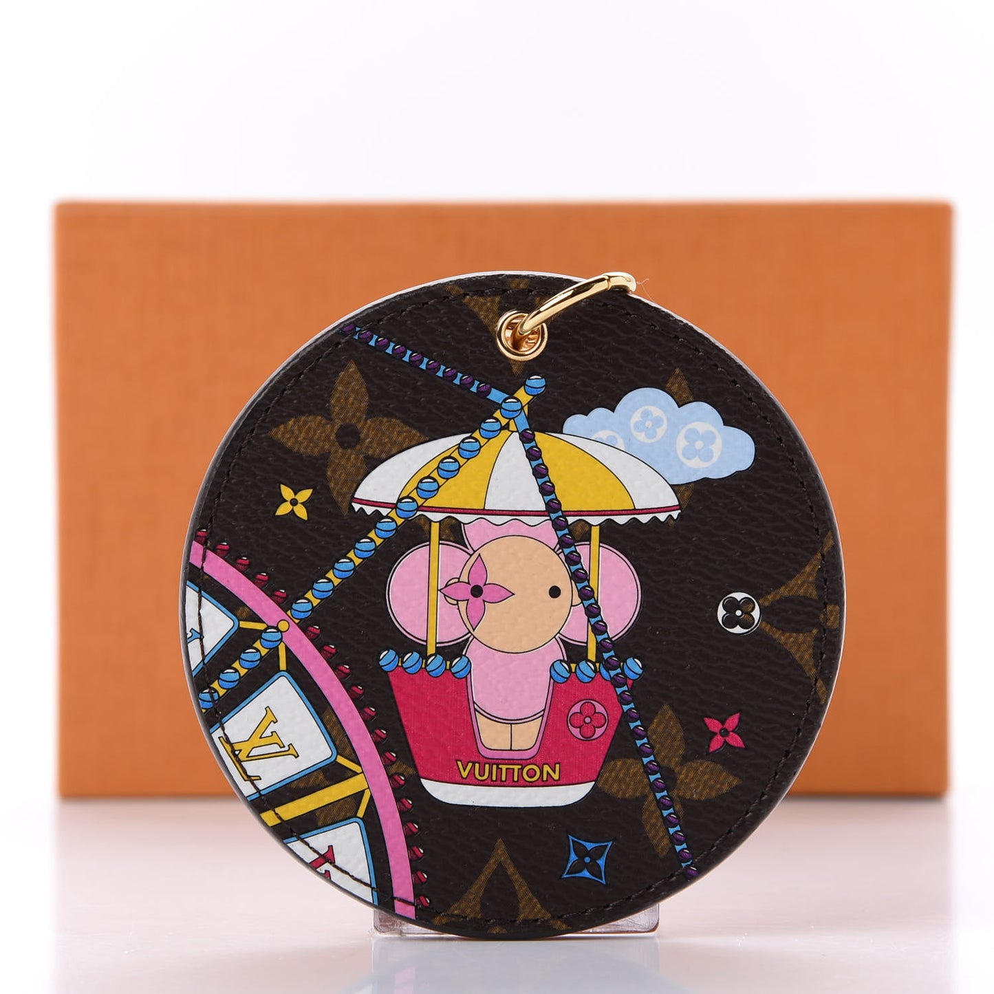 Monogram 2020 Christmas Animation Big Wheel Bag Charm Key Ring Rose Ballerine