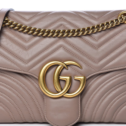 Gucci Calfskin Matelasse Medium GG Marmont Shoulder Bag Porcelain Rose 10 of 14