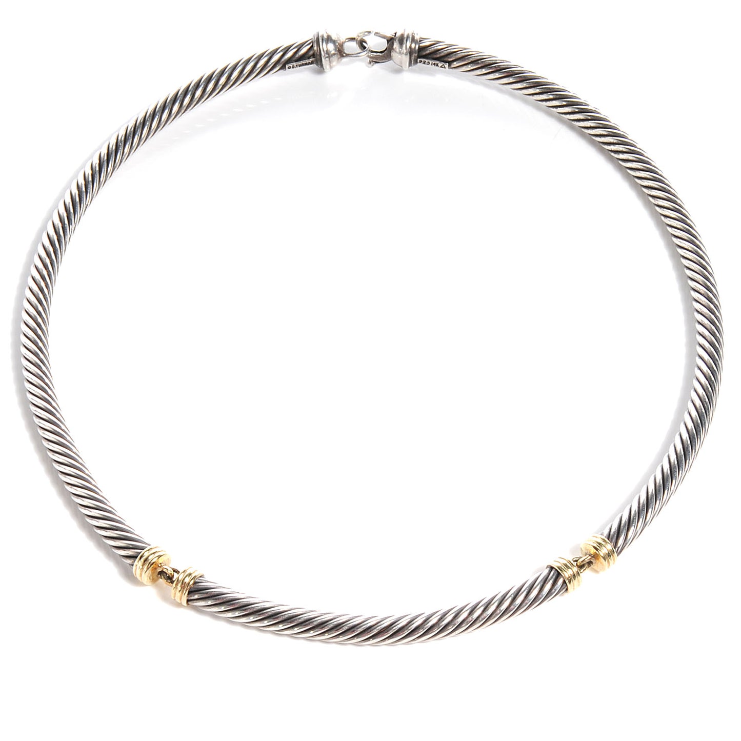 Sterling Silver 14k Cable Necklace