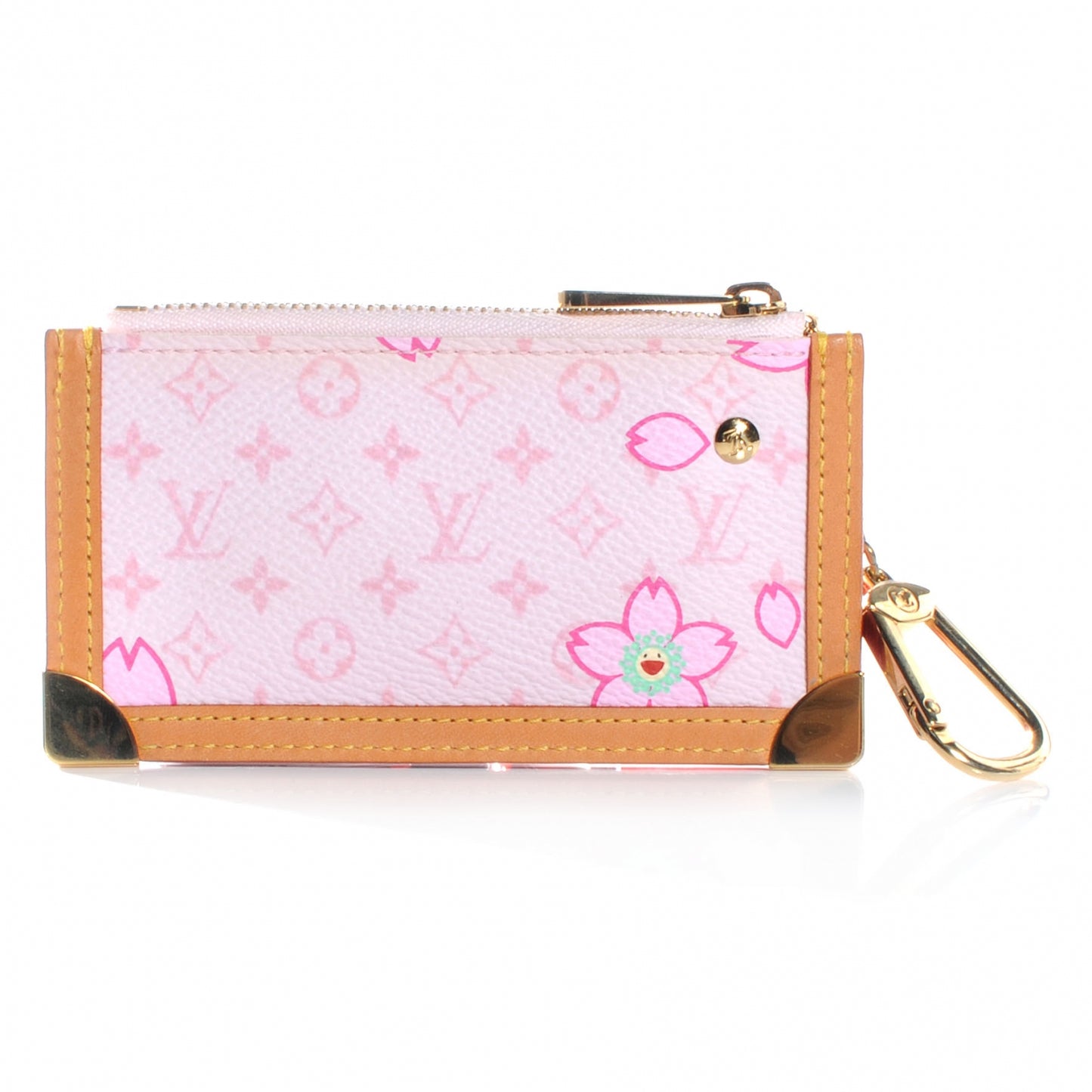 Monogram Cherry Blossom Key Pouch Pink