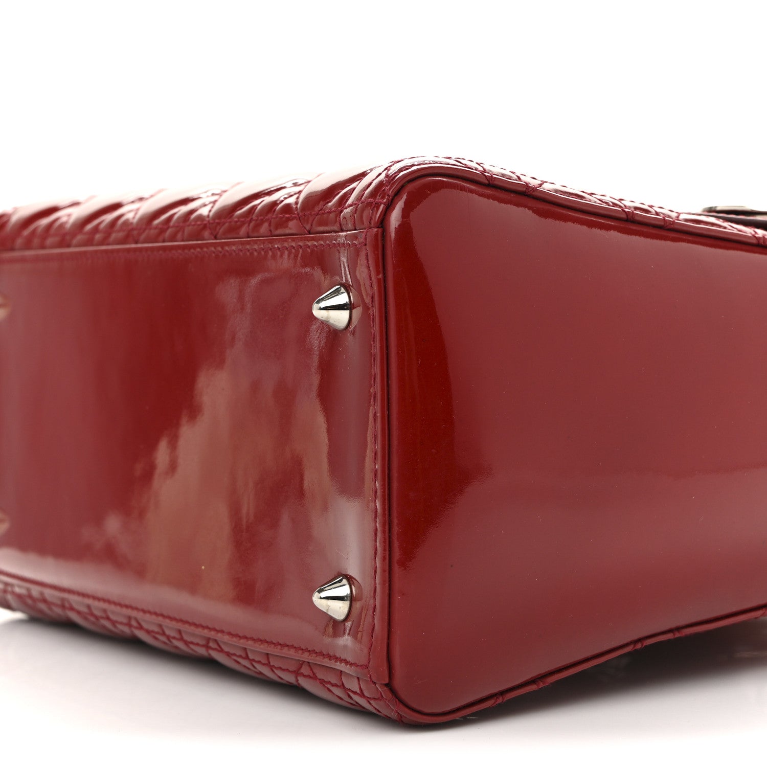 Christian Dior Patent Cannage Medium Lady Dior Red 10 of 15