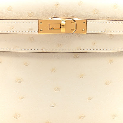Hermes Ostrich Kelly Pochette Clutch Nata 7 of 10