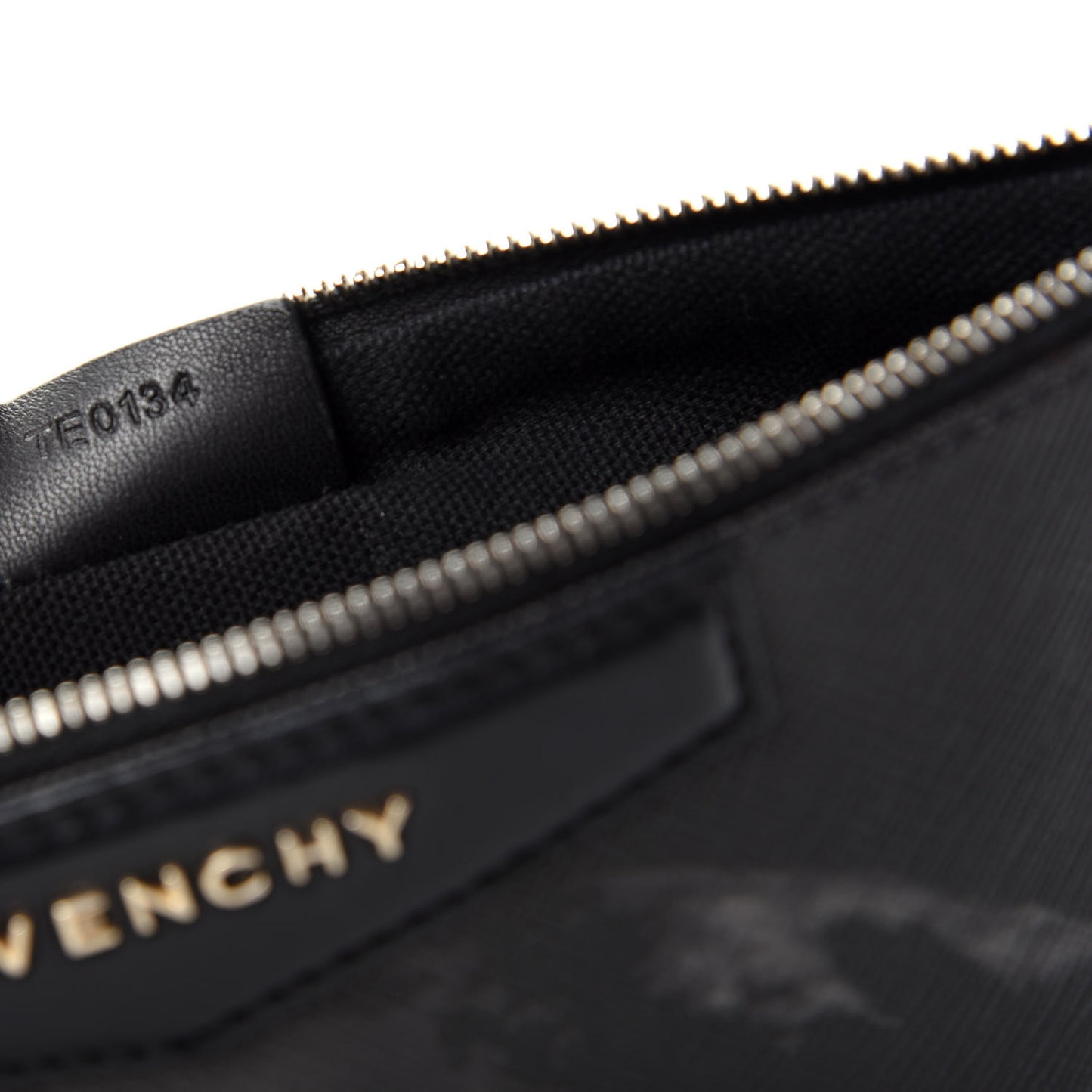 Texutured Coated Canvas Rottweiler Print Medium Cosmetic Pouch Black