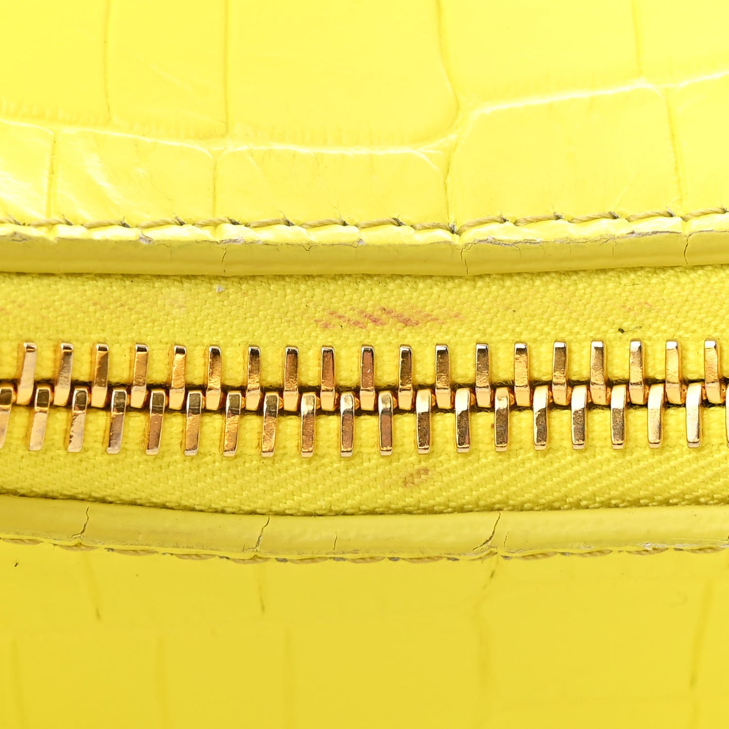 Calfskin Crocodile Embossed Mini Bianca Hobo Acid Yellow