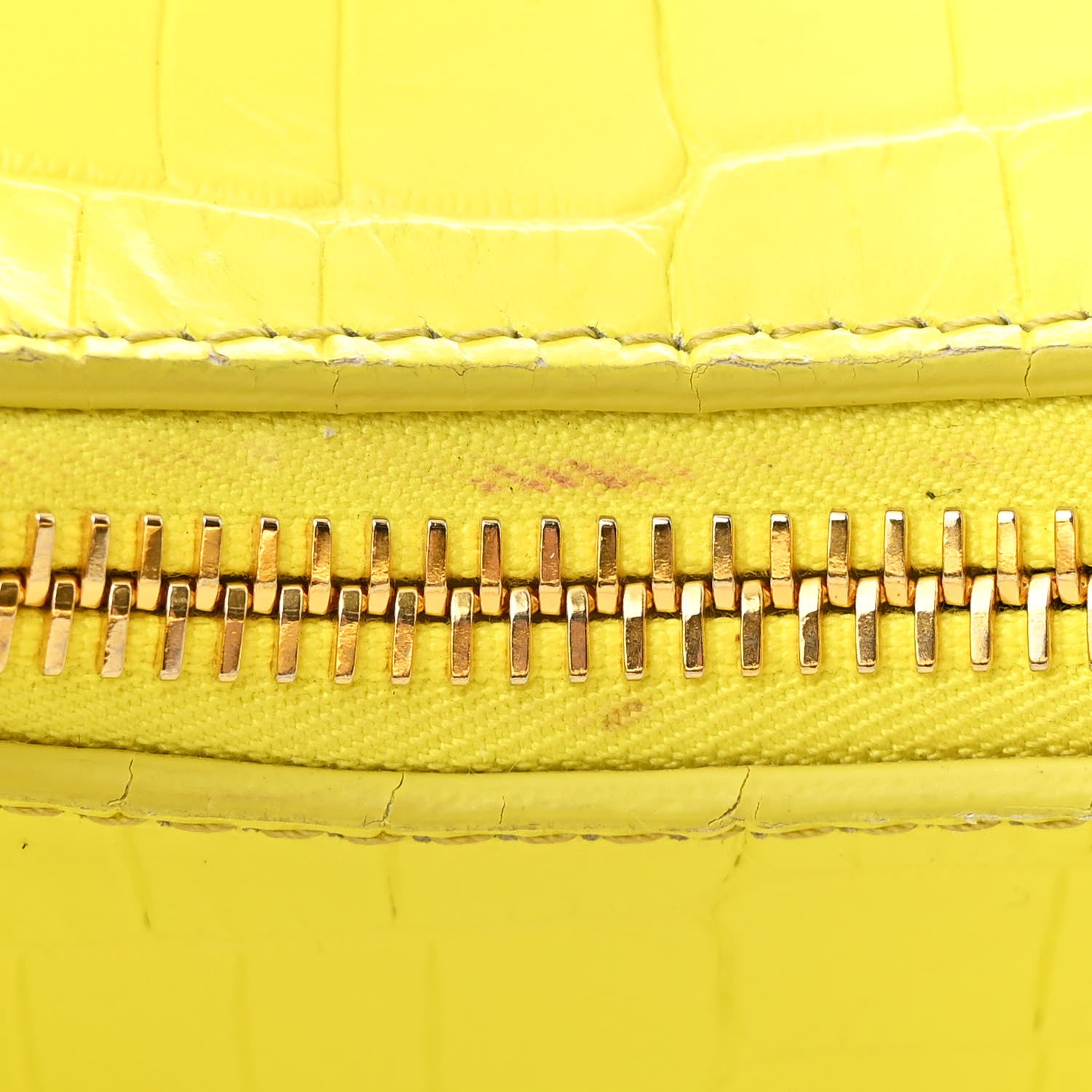 Tom Ford Calfskin Crocodile Embossed Mini Bianca Hobo Acid Yellow 11 of 12