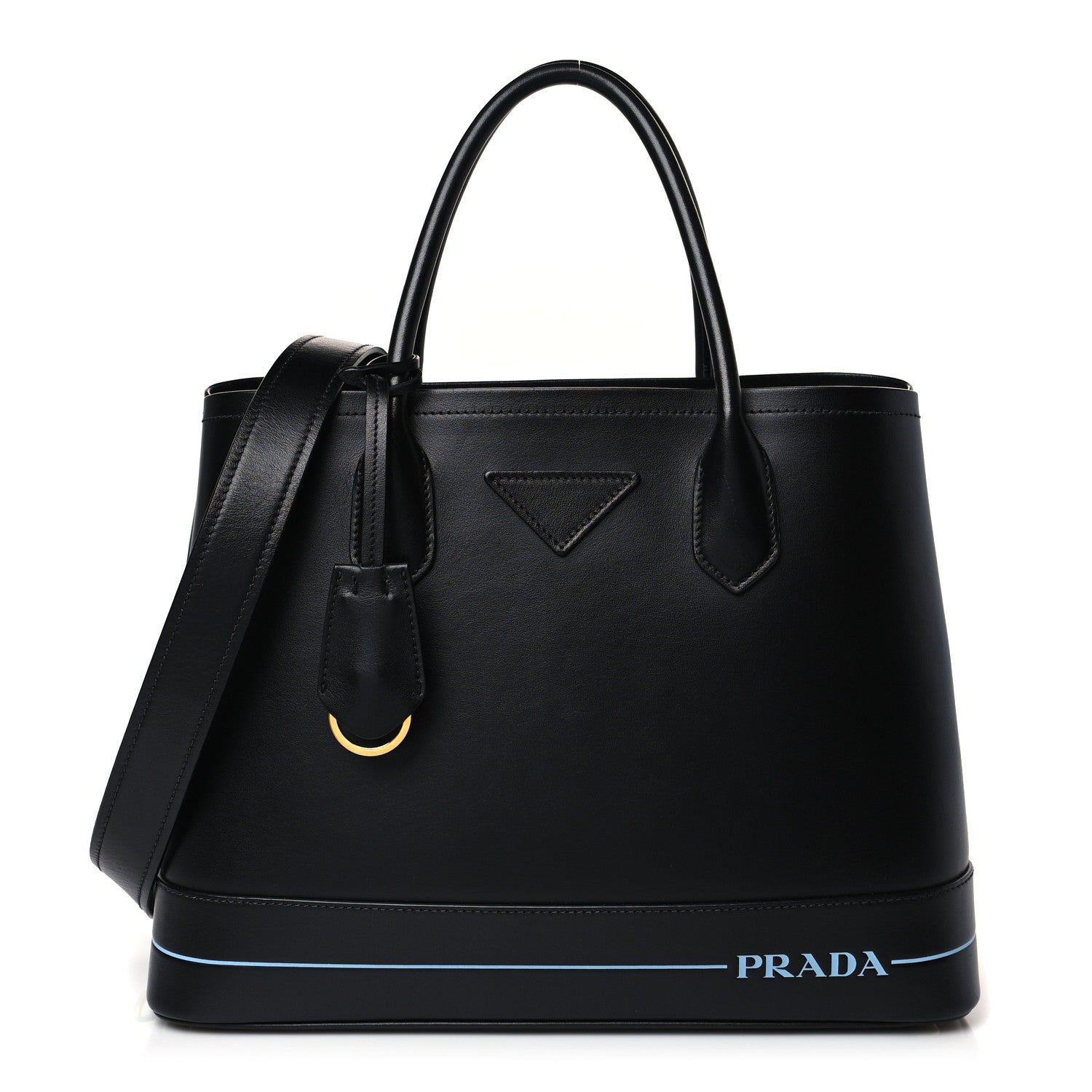 Prada City Calfskin Cuir Medium Mirage Double Bag Black 1 of 7
