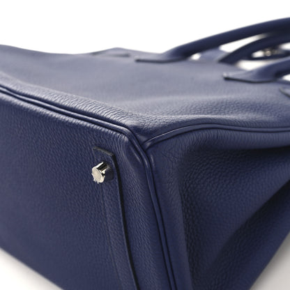 Hermes Togo Swift Officier Birkin 30 Bleu Encre Rouge H 12 of 12