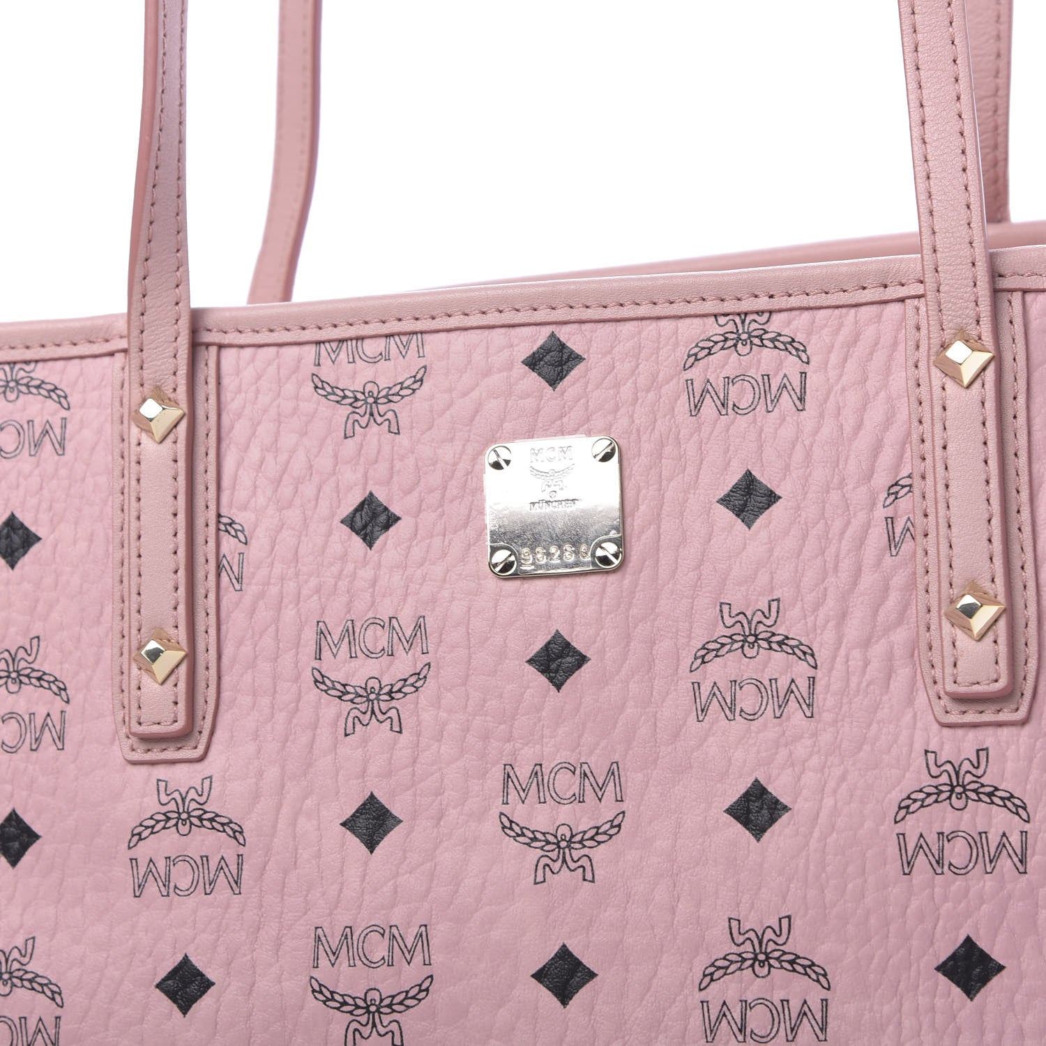 MCM Visetos Medium Anya Shopper Tote Light Pink 10 of 10