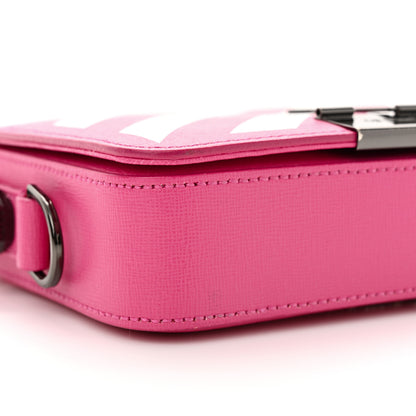 Off-White Saffiano Striped Diag Binder Clip Bag Pink White 8 of 14