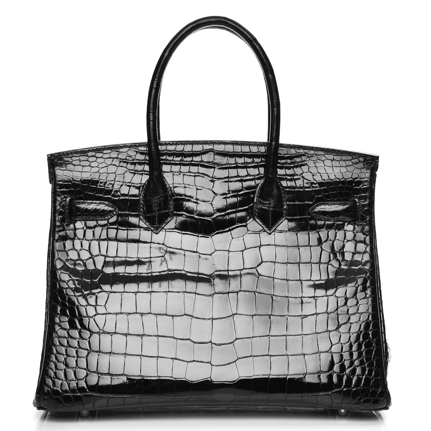 Hermes Shiny Porosus Crocodile Birkin 30 Black 3 of 38