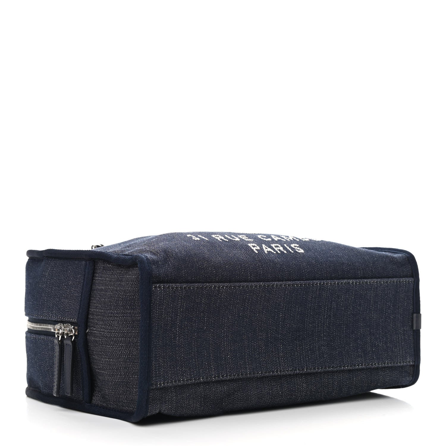 Chanel Denim Deauville Bowling Bag Dark Blue 4 of 9