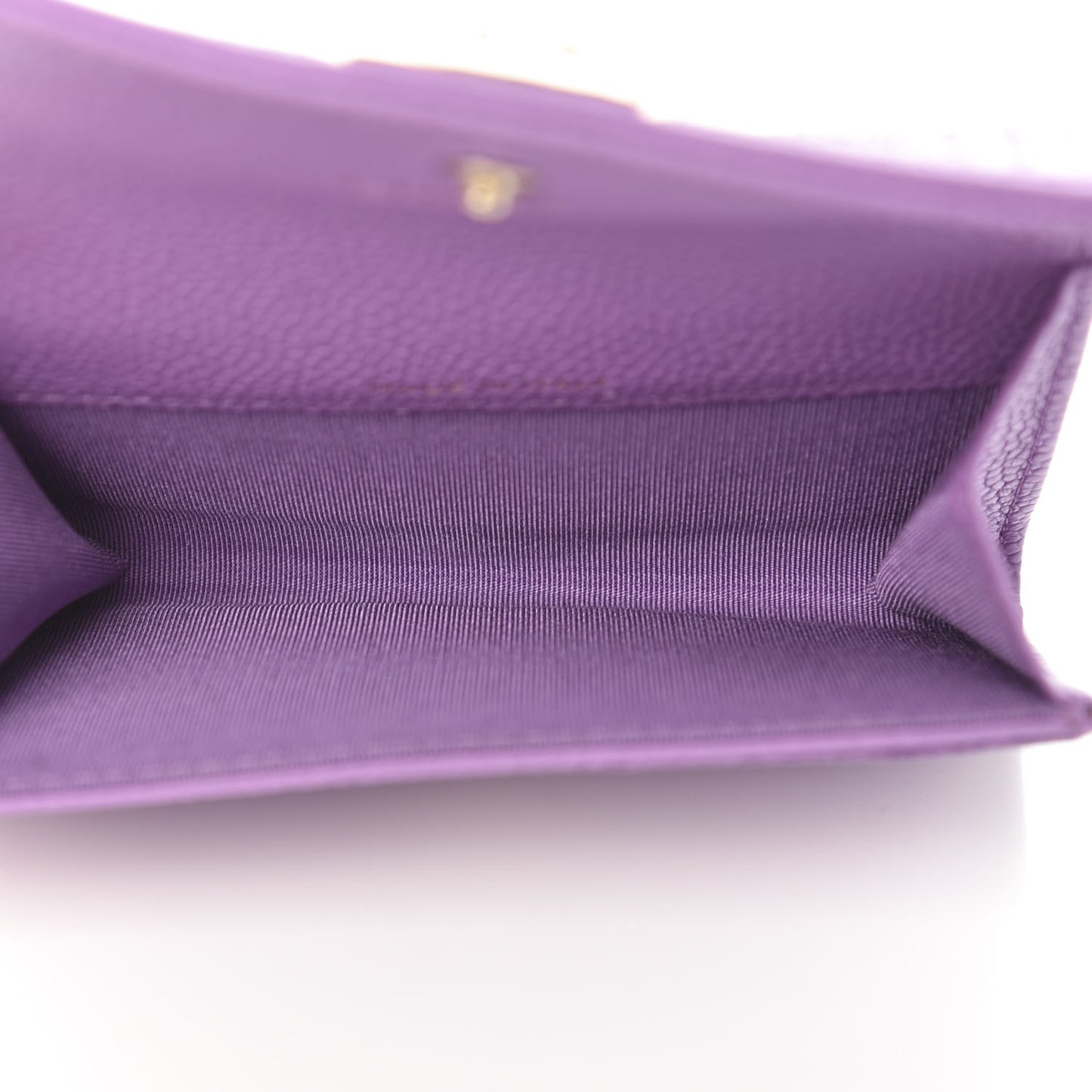 Caviar Quilted Boy Flap Card Holder Purple