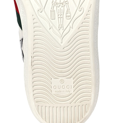 Gucci Calfskin Ayers Web Star Embroidered Mens Ace Sneakers 9 White Multi 6 of 8