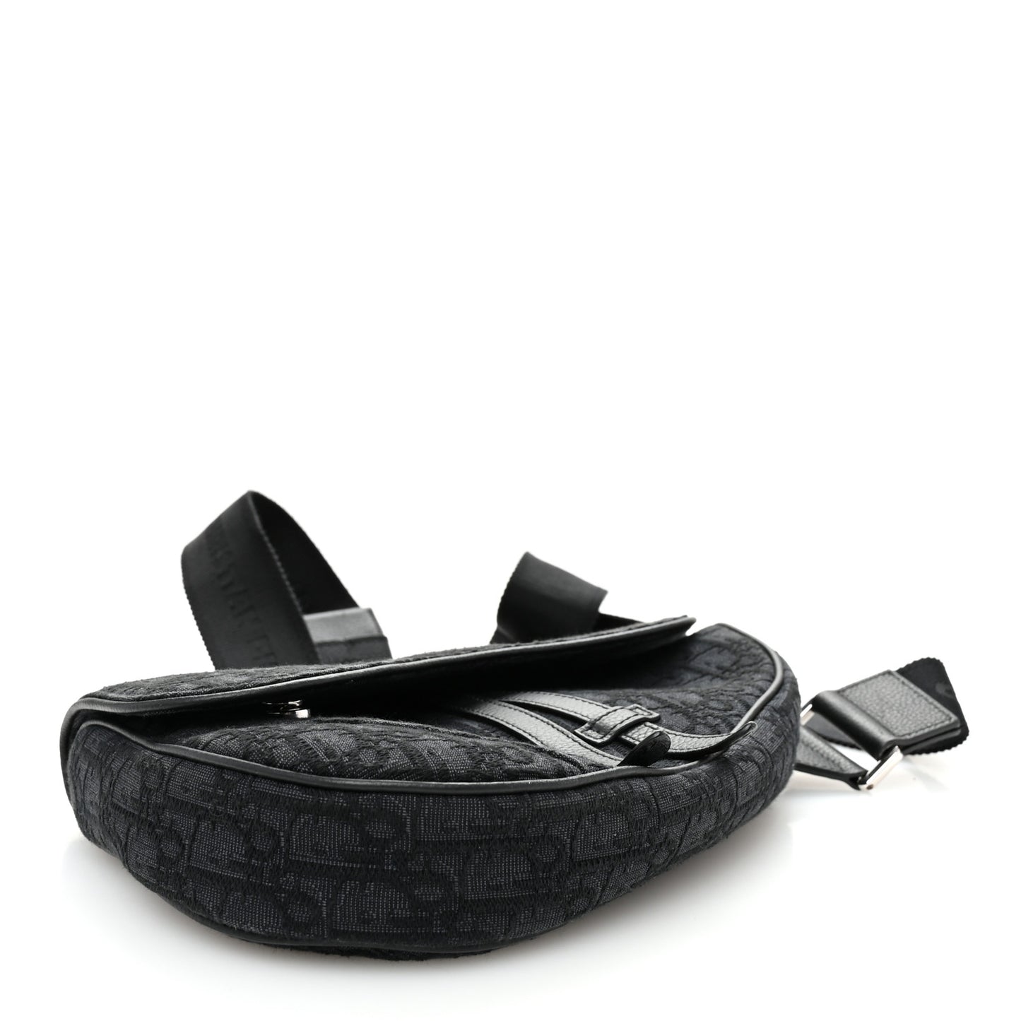 Oblique Mens Saddle Bag Black Blue